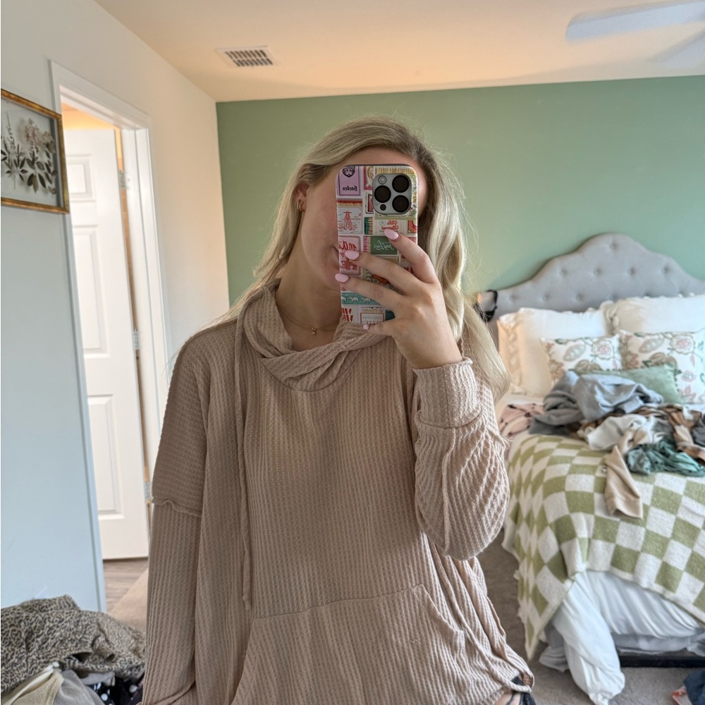TALULAH Cream Cowl Neck Sweater